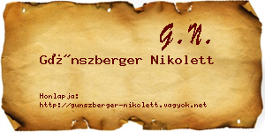 Günszberger Nikolett névjegykártya